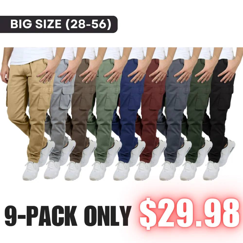 🔥Men's 6-Pack Flex Stretch Cotton Cargo Pants