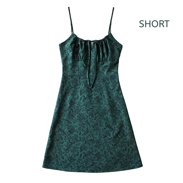 Women's Floral Dress Low-Cut Square Neck Spaghetti Strap Tie Bodycorn Dresses Casual Wear Slip with Adjustable Straps & Elastic Neckline