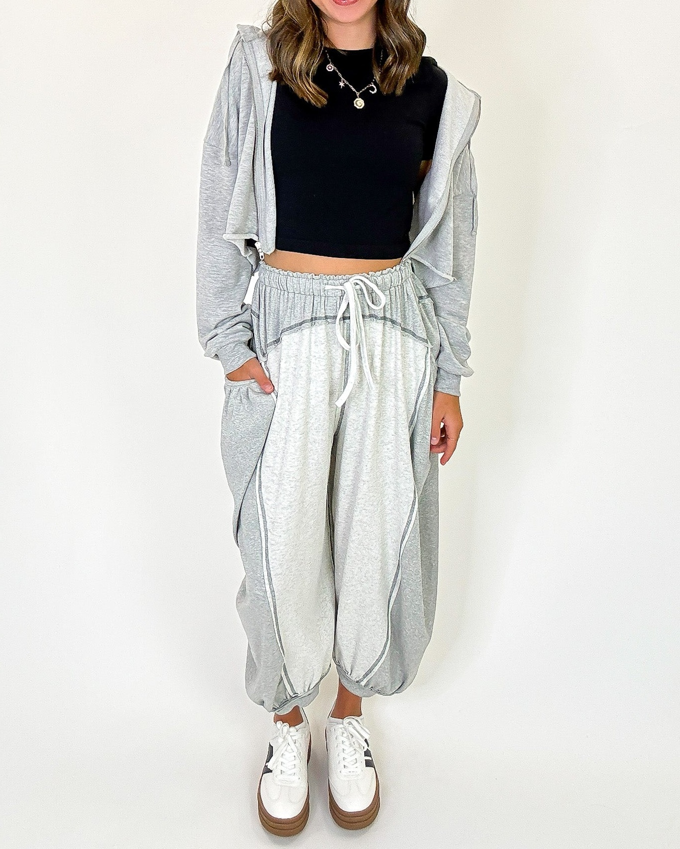 Contrast Ease Flowy Lounge Pants