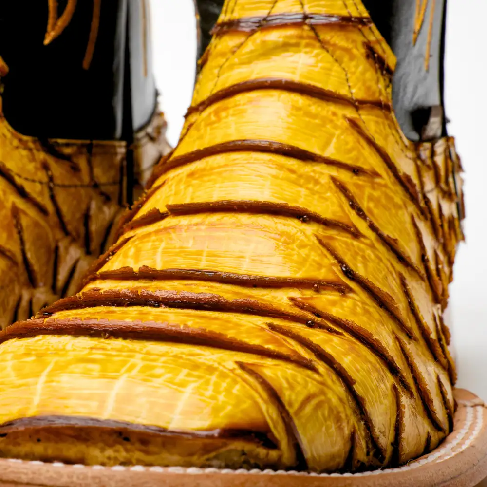 Butter Jumbo Python Leather Boots - Square Toe