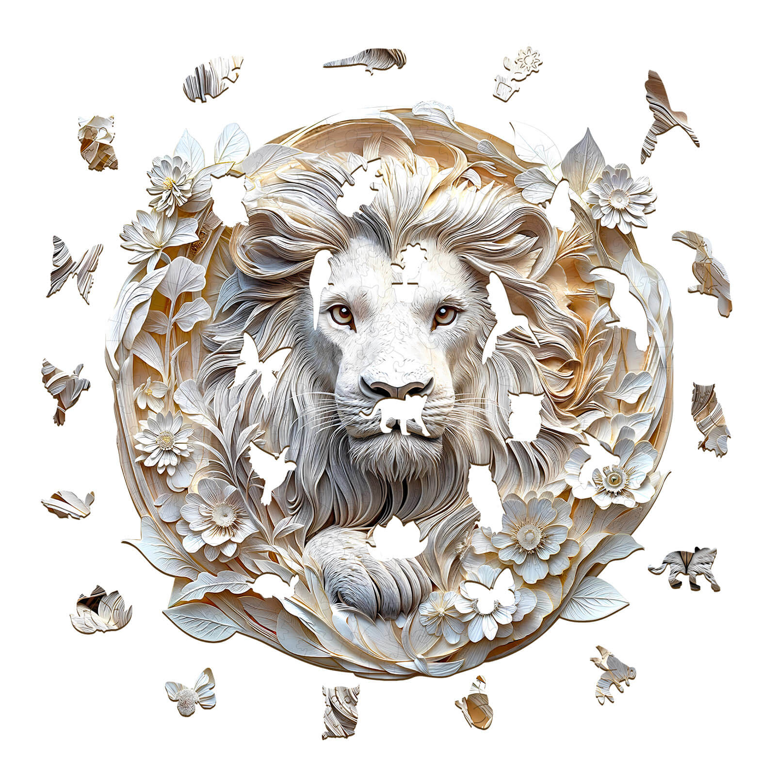 Paper Lion Wooden Jigsaw Puzzle