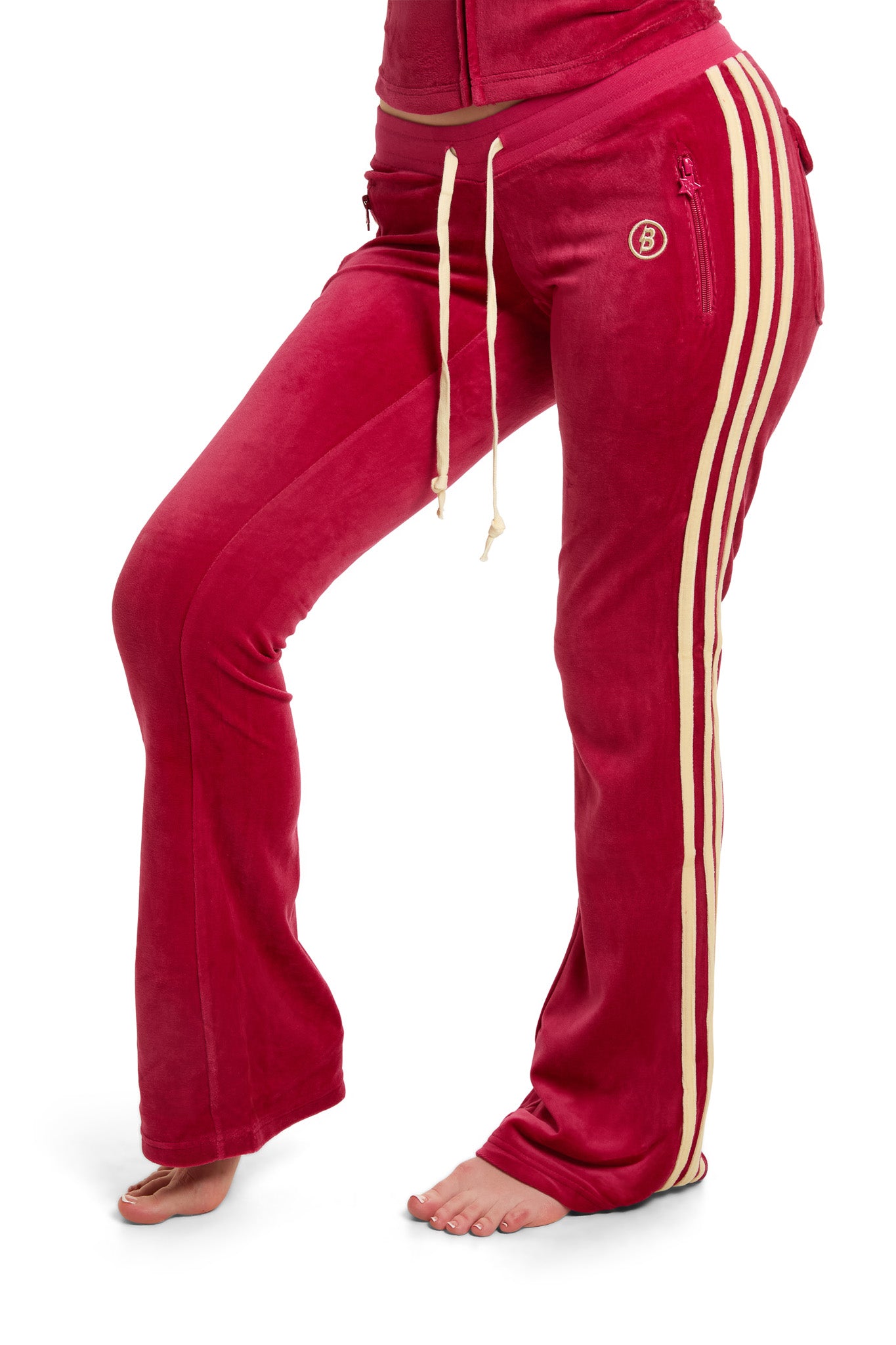 BODY VELOUR TRACK PANTS (STRAWBERRY PINK)