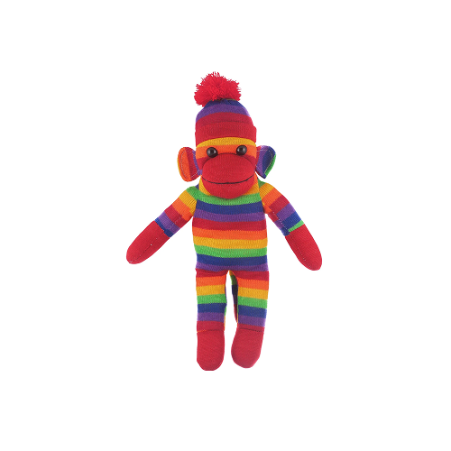 Floppy Sock Monkey Rainbow 8inch