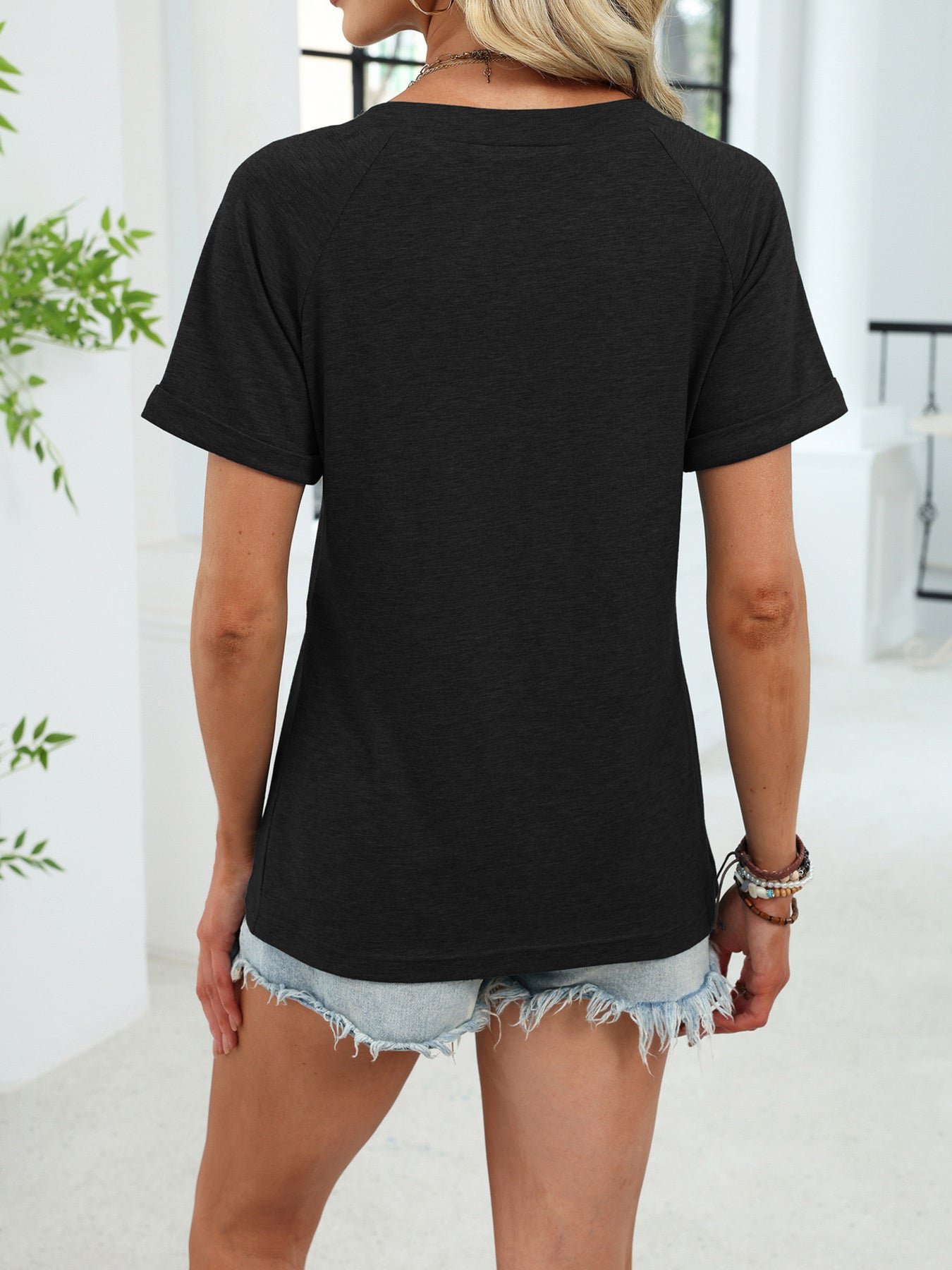 Casual V-Neck Short Sleeve T-Shirt