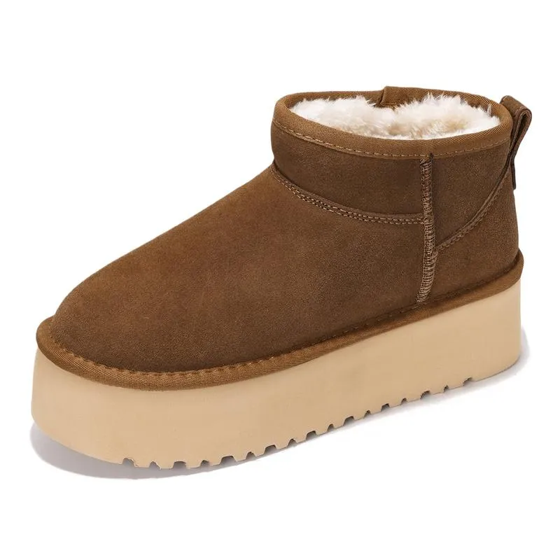 Women's Suede Ankle Boots – Water Resistant, Fur Lined, Lightweight, Non-Slip, Memory Foam Comfort