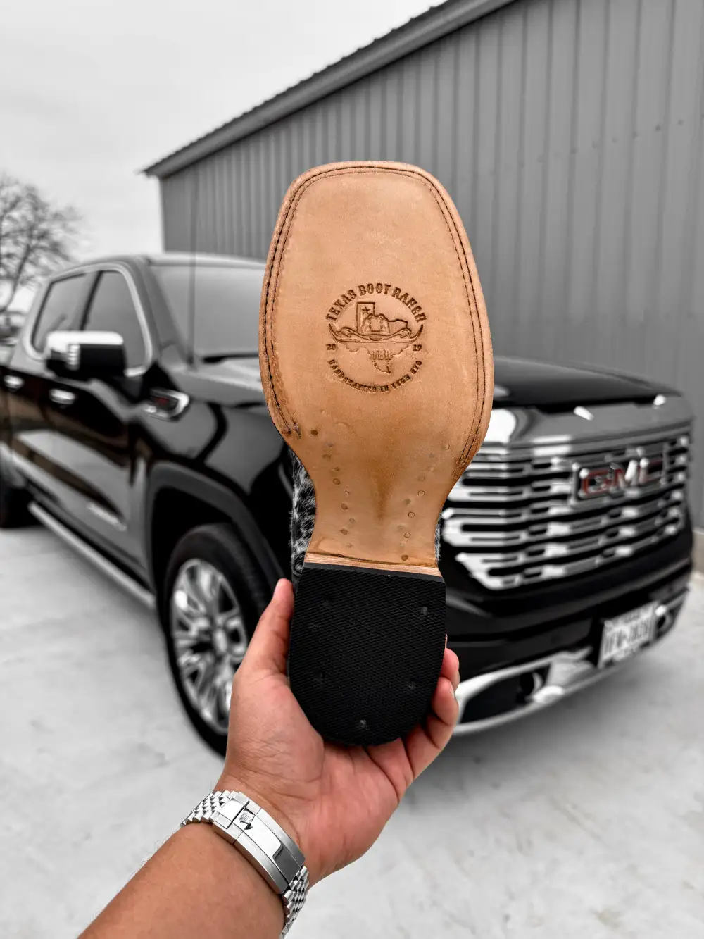 Genuine Cowhide Boots - Square Toe