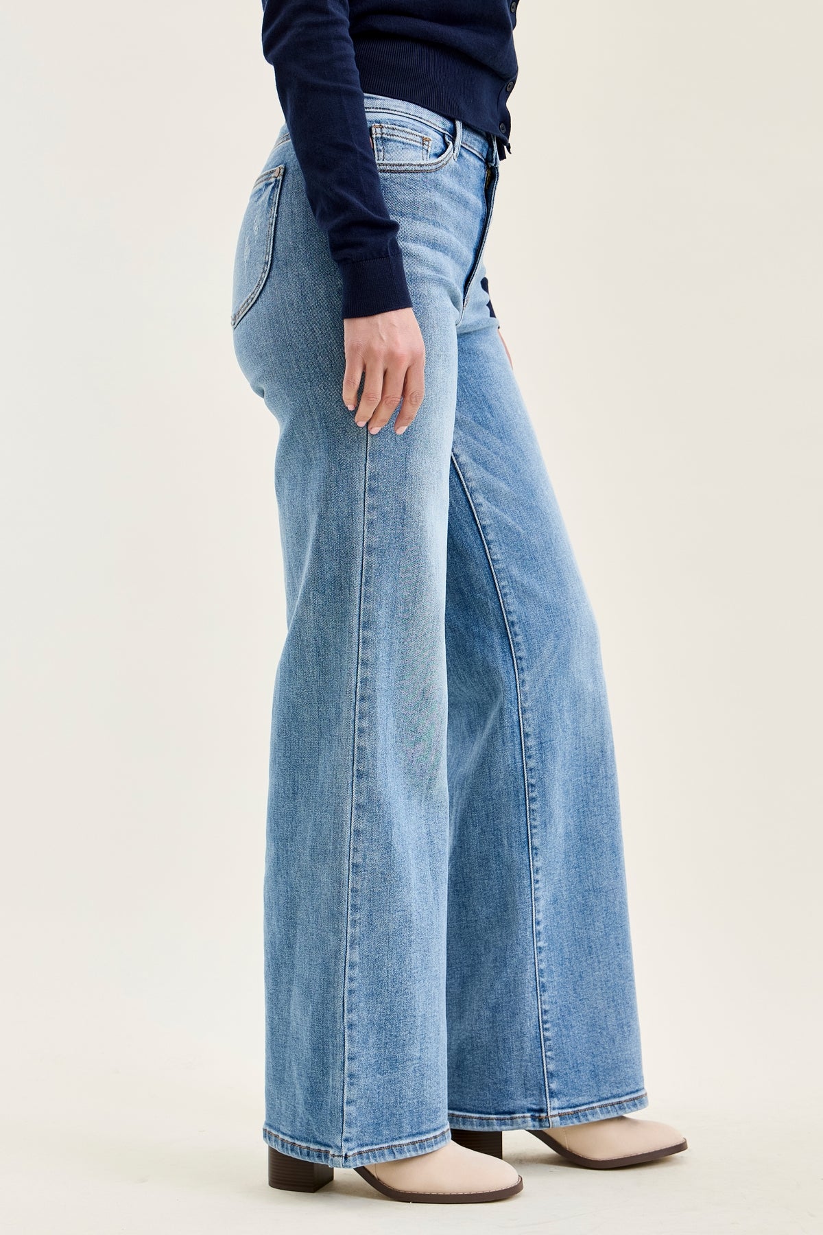 Lux Brushed Indigo Vintage Wide Leg