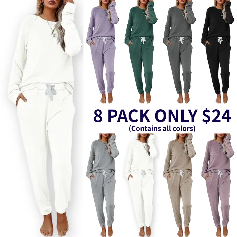 Women's Solid Sweatsuit Set 2 Piece