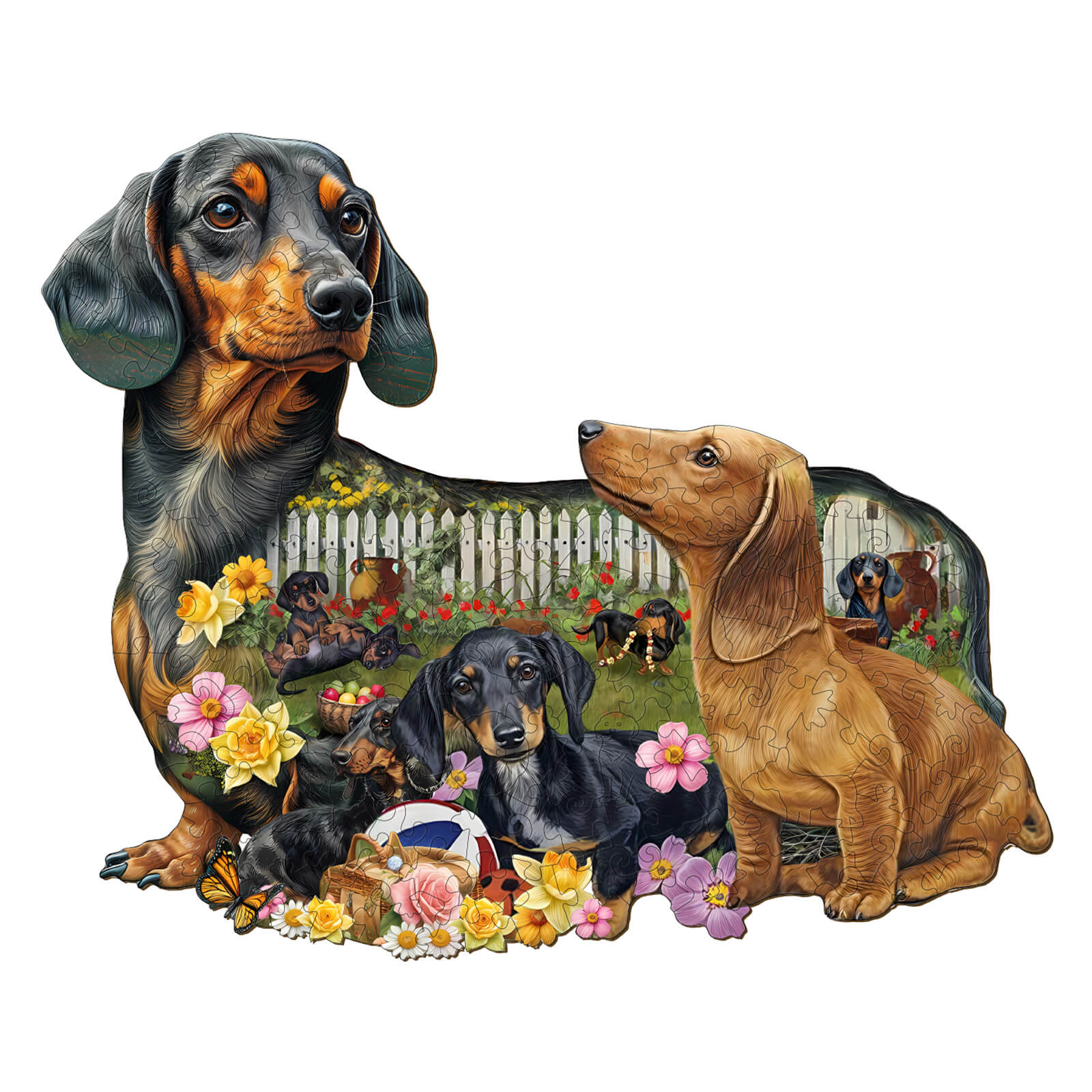 Puppy Garden Wooden Jigsaw Puzzle