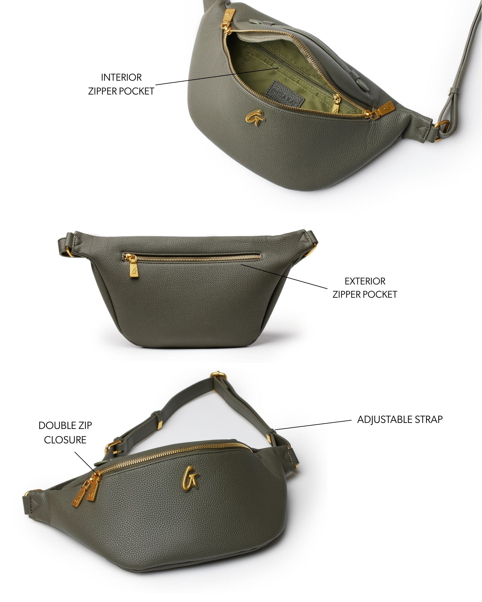 MINI PEBBLE FANNY PACK - OLIVE GREEN