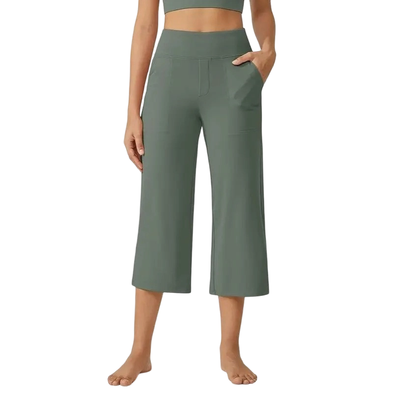 Capri Pants for Women Wide Leg Yoga Dress Cropped Pants Capri Leggings with Pockets for Casual Summer