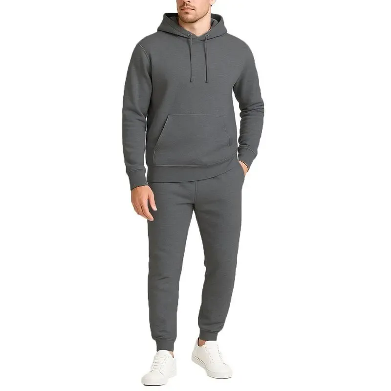 Men’s Fleece-Lined Pullover Hoodie & Jogger Sweatpants Set