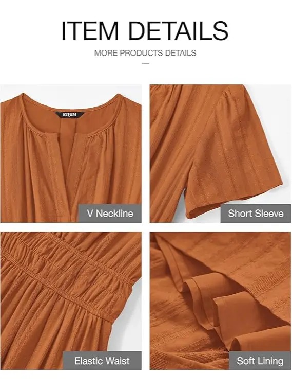 Women’s Lightweight Boho Maxi Dress with Pockets