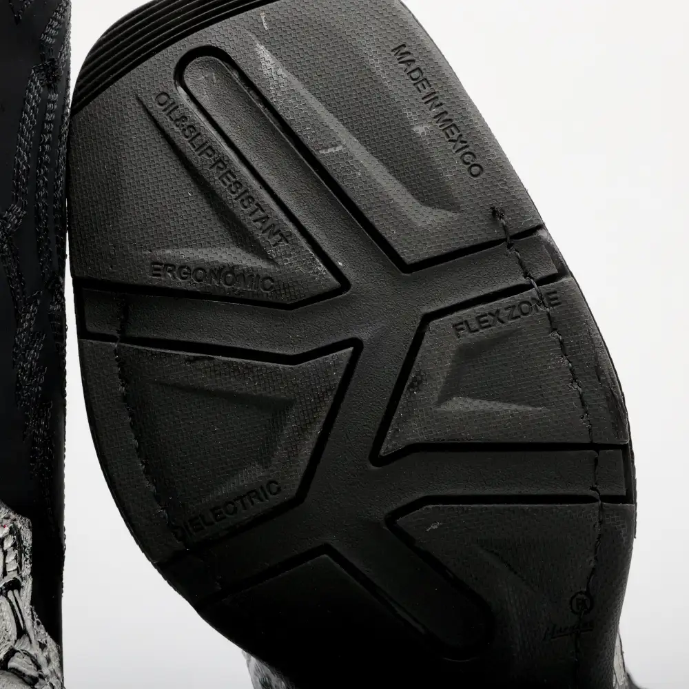 Snow White Hand-Tooled Leather Boots With 3D Lightweight Sole - Composite Toe