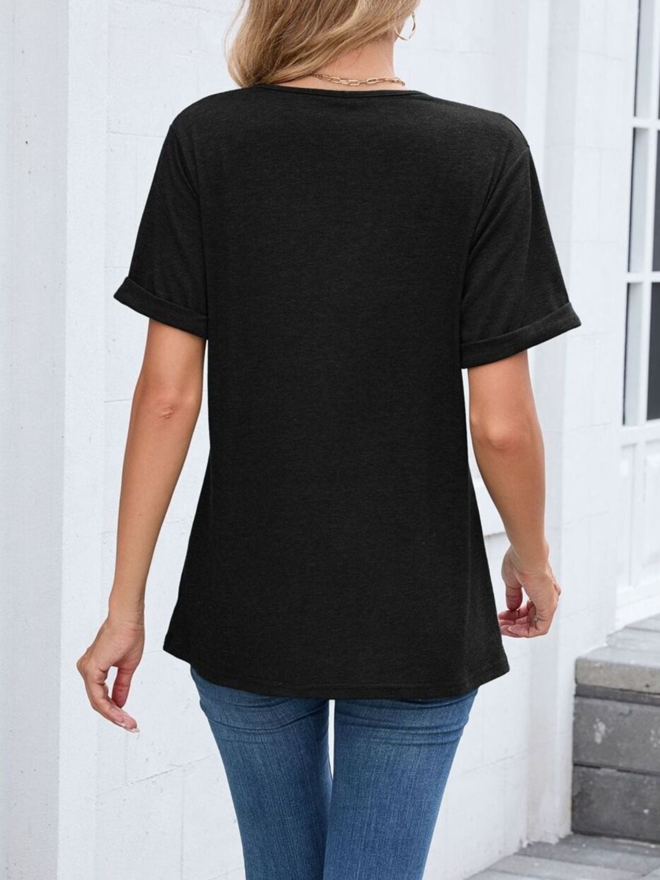 Casual V-Neck Short Sleeve T-Shirt