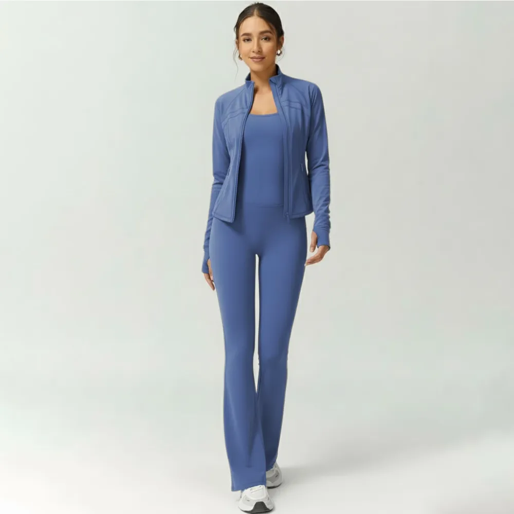 Stylish Yoga Set – Slim Fit Jacket & Jumpsuit