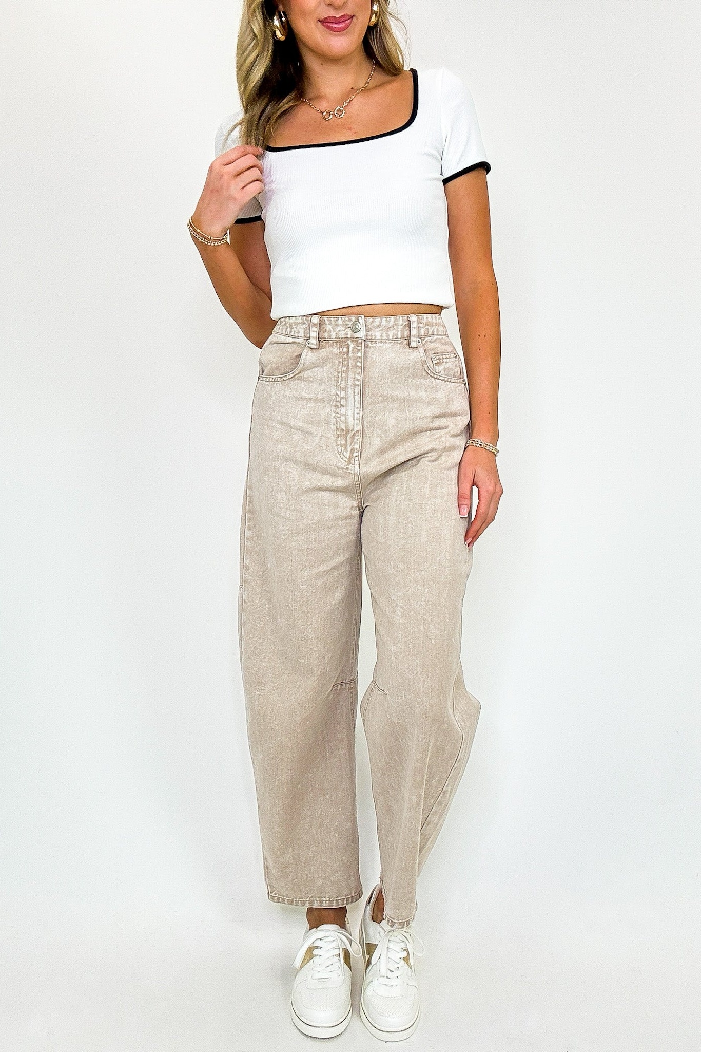 Studio Knit High Waist Solid Pants