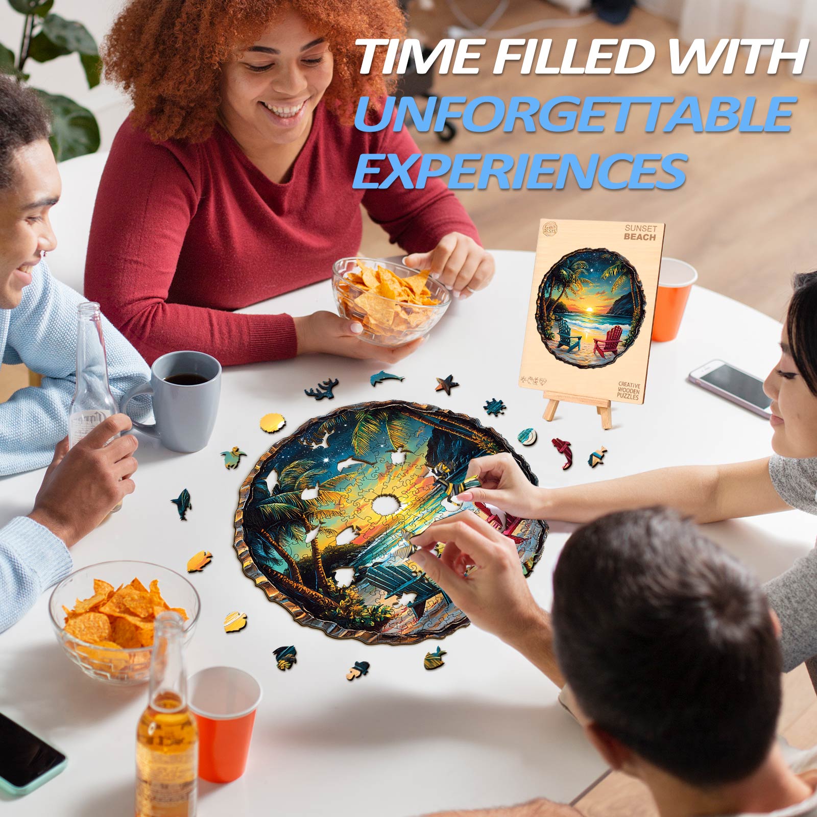 3D Sunset Beach Wooden Jigsaw Puzzle