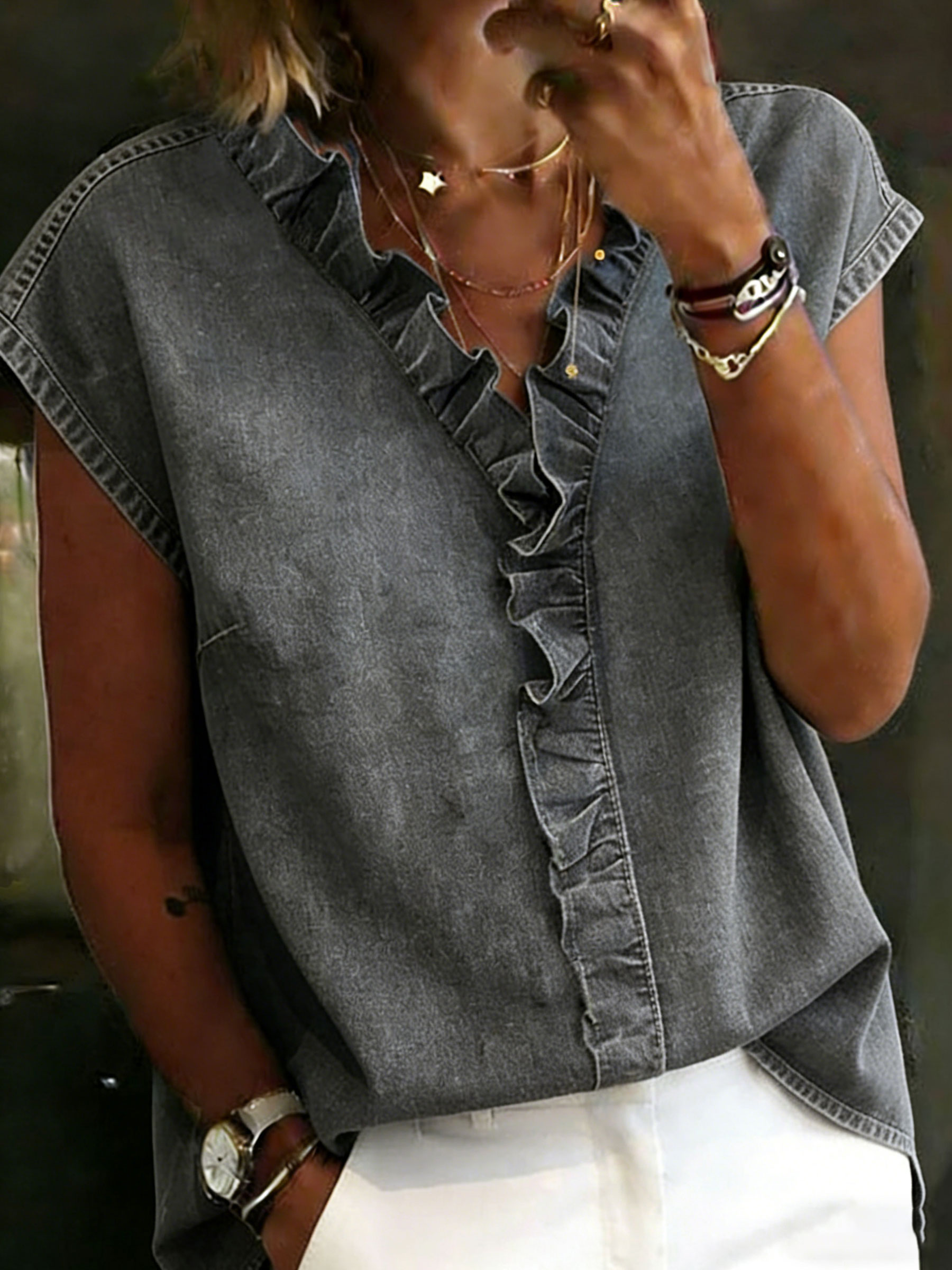 Women's Casual Denim Cotton Shirt