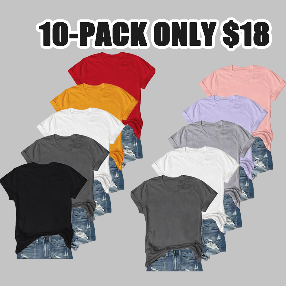 Women’s Solid Round Neck Tee – Casual Short Sleeve T-shirt for Summer & Daily Wear