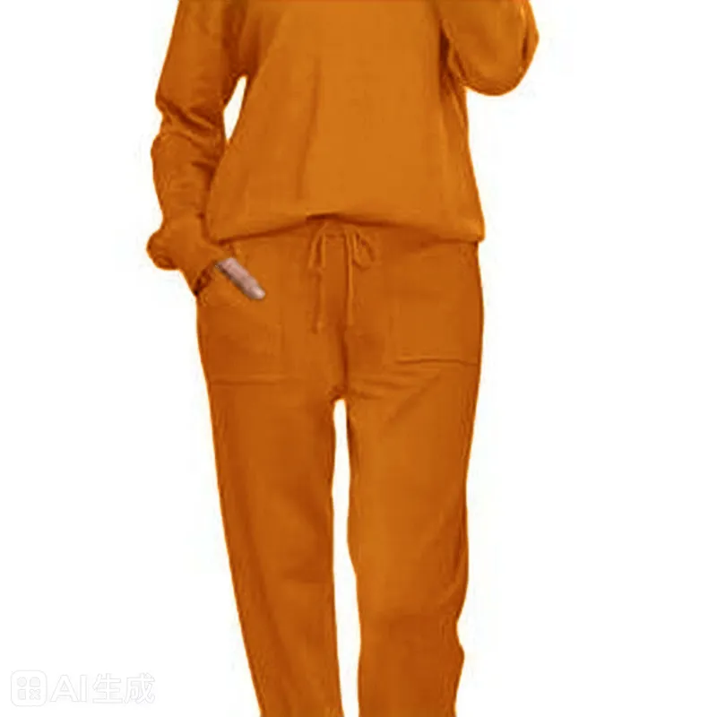 Women’s Knit Loungewear Set – Long Sleeve Top & Jogger Pants