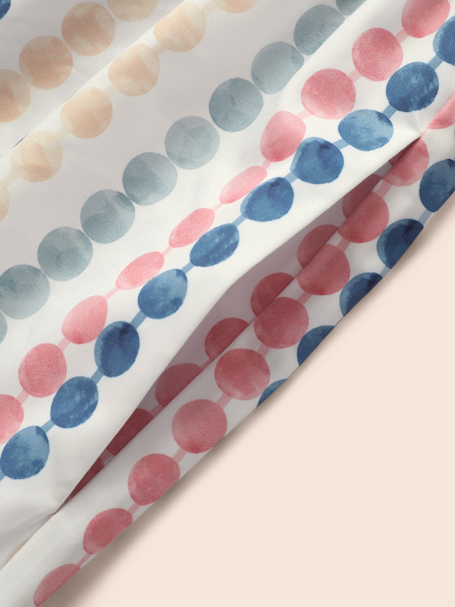 Dot Print Elastic Waist Split Neck Mini Dress