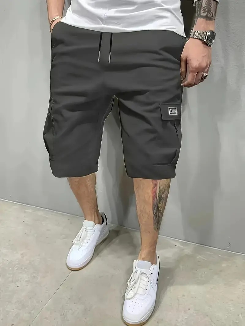 Men's Shorts Set  Slanted Pockets Bottoms for Everyday Use Menswear Overalls shorts men