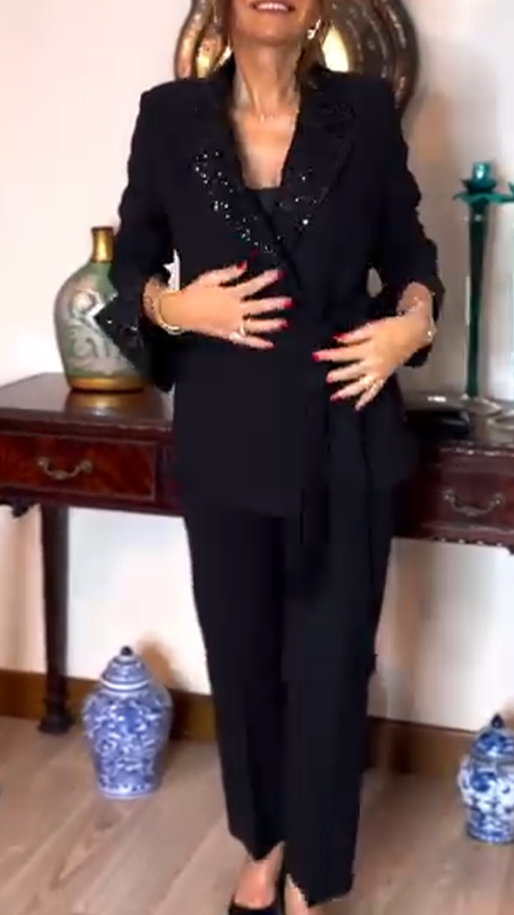 Women Lapel Jacket + Pants Temperament Commuter Suit