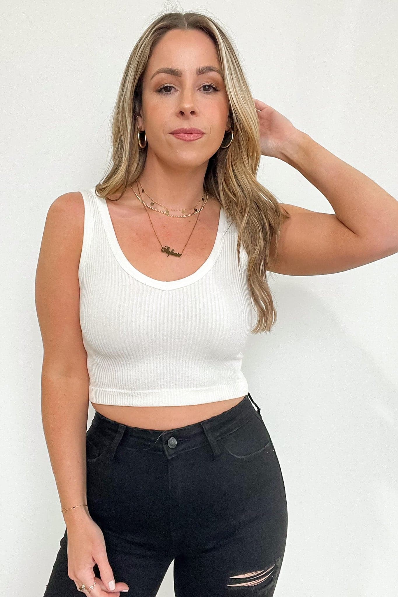 Ribbed Seamless Cropped Tank Bra Top