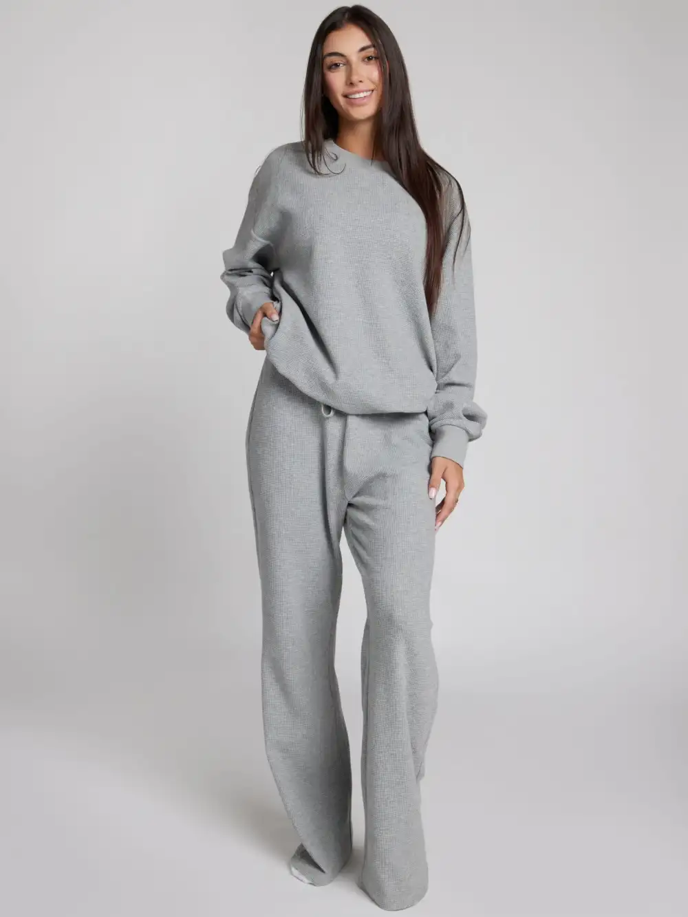 Waffle Lounge Long Sleeve Lounge Set