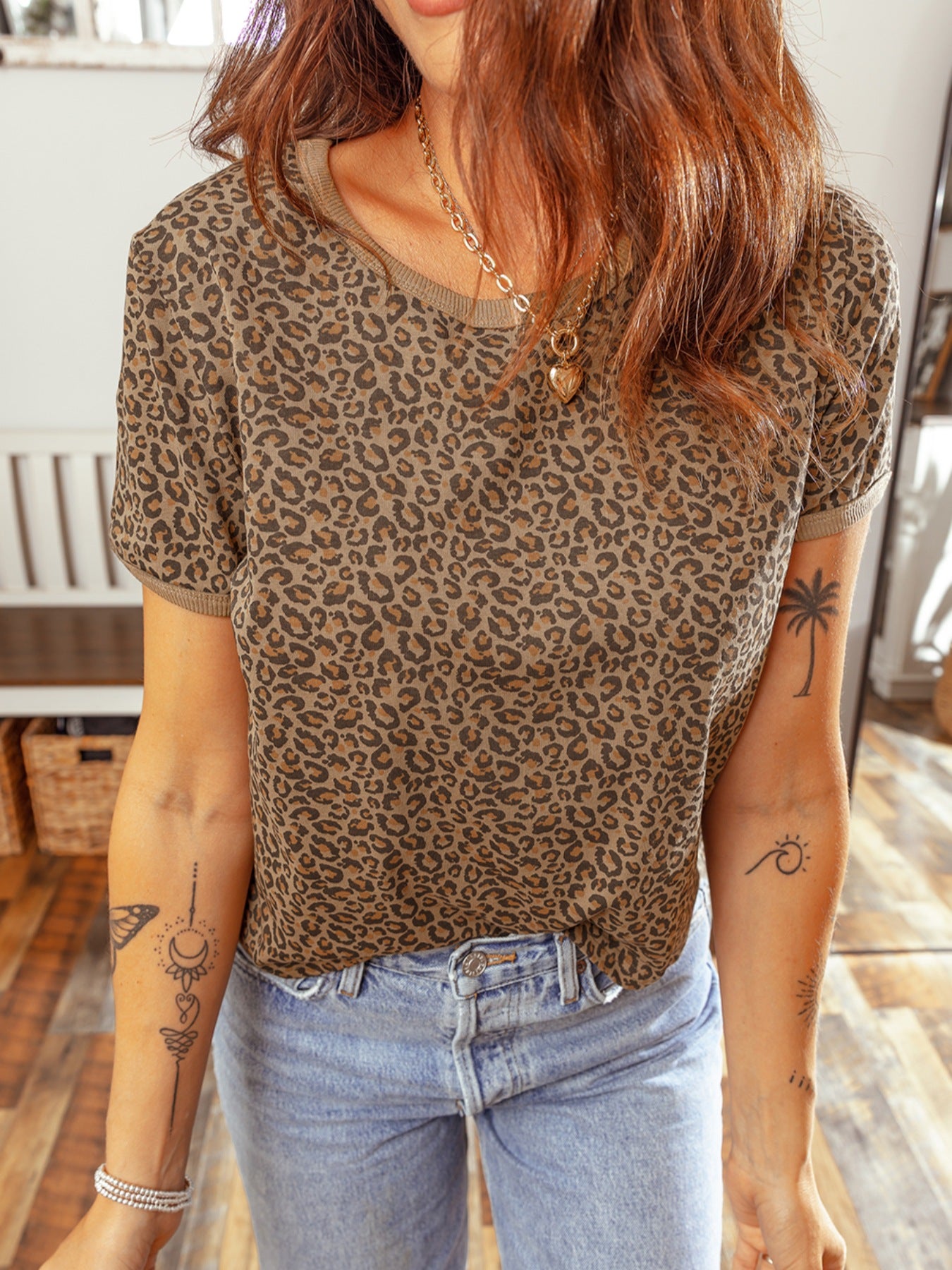 Leopard Print Relaxed Fit T-Shirt