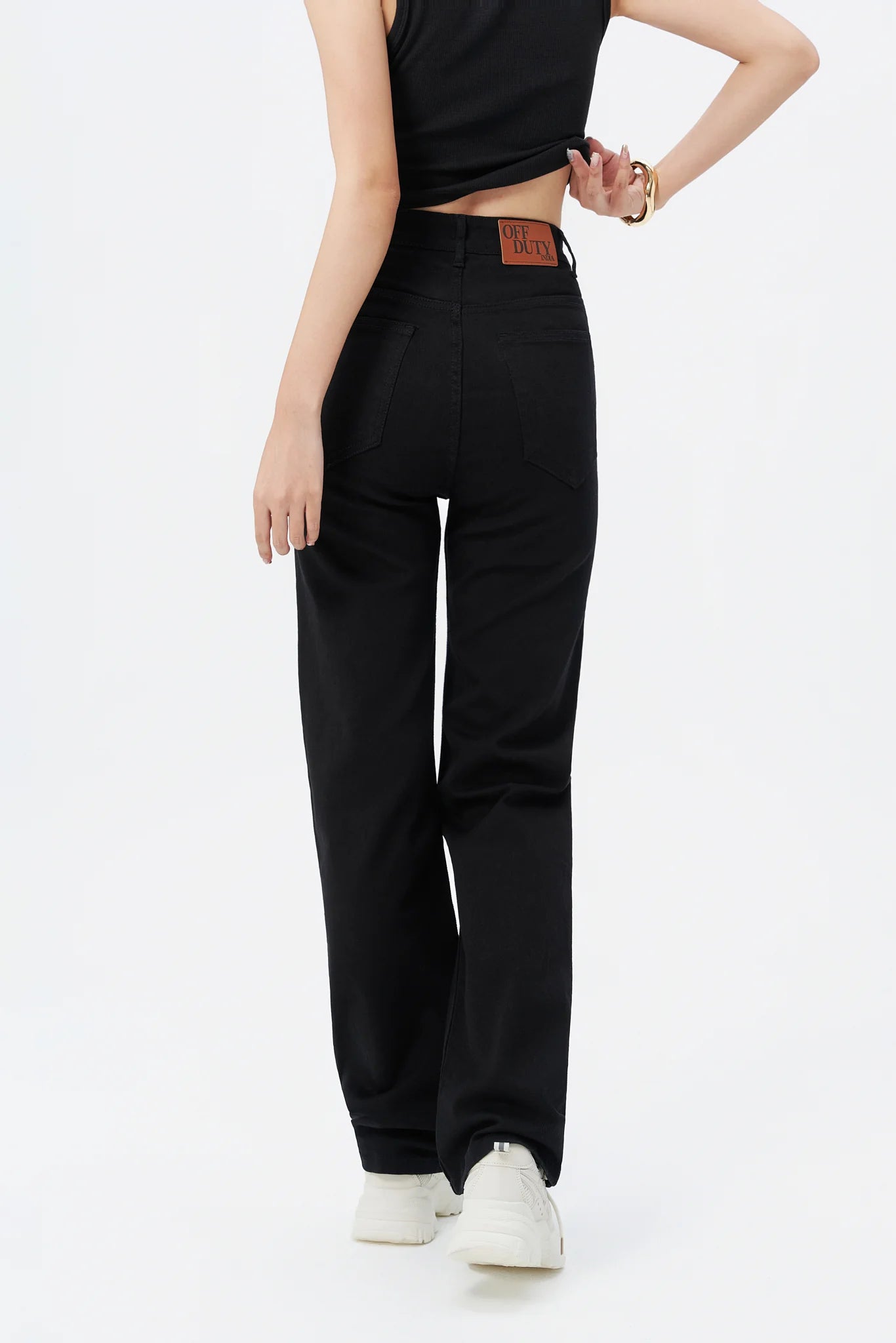 Blackish Super Rise Straight Leg Jeans