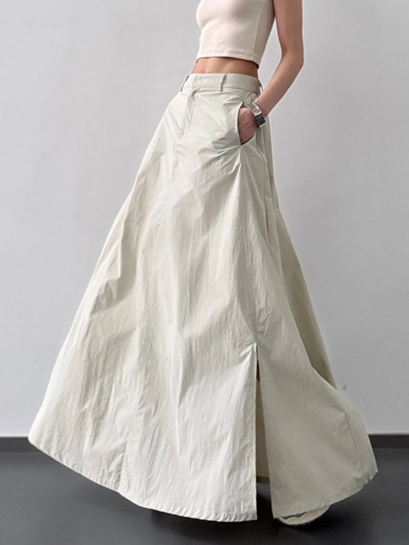 High Waist Slit Maxi Skirt