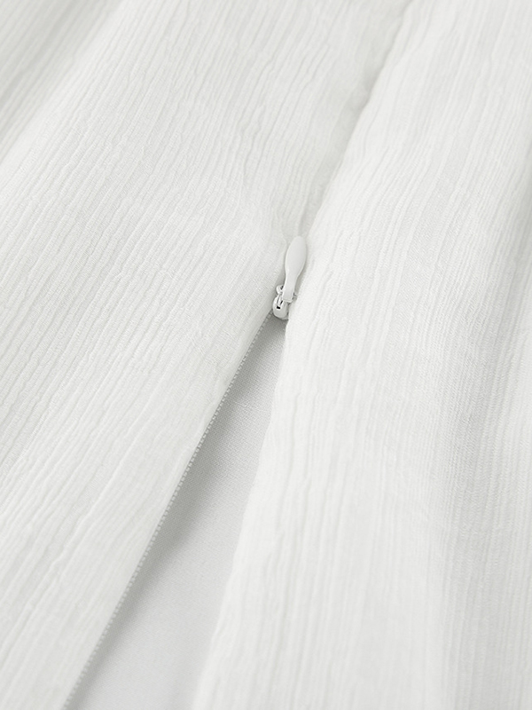 Falbala Solid Color Wrap Round-Neck Mini Dresses