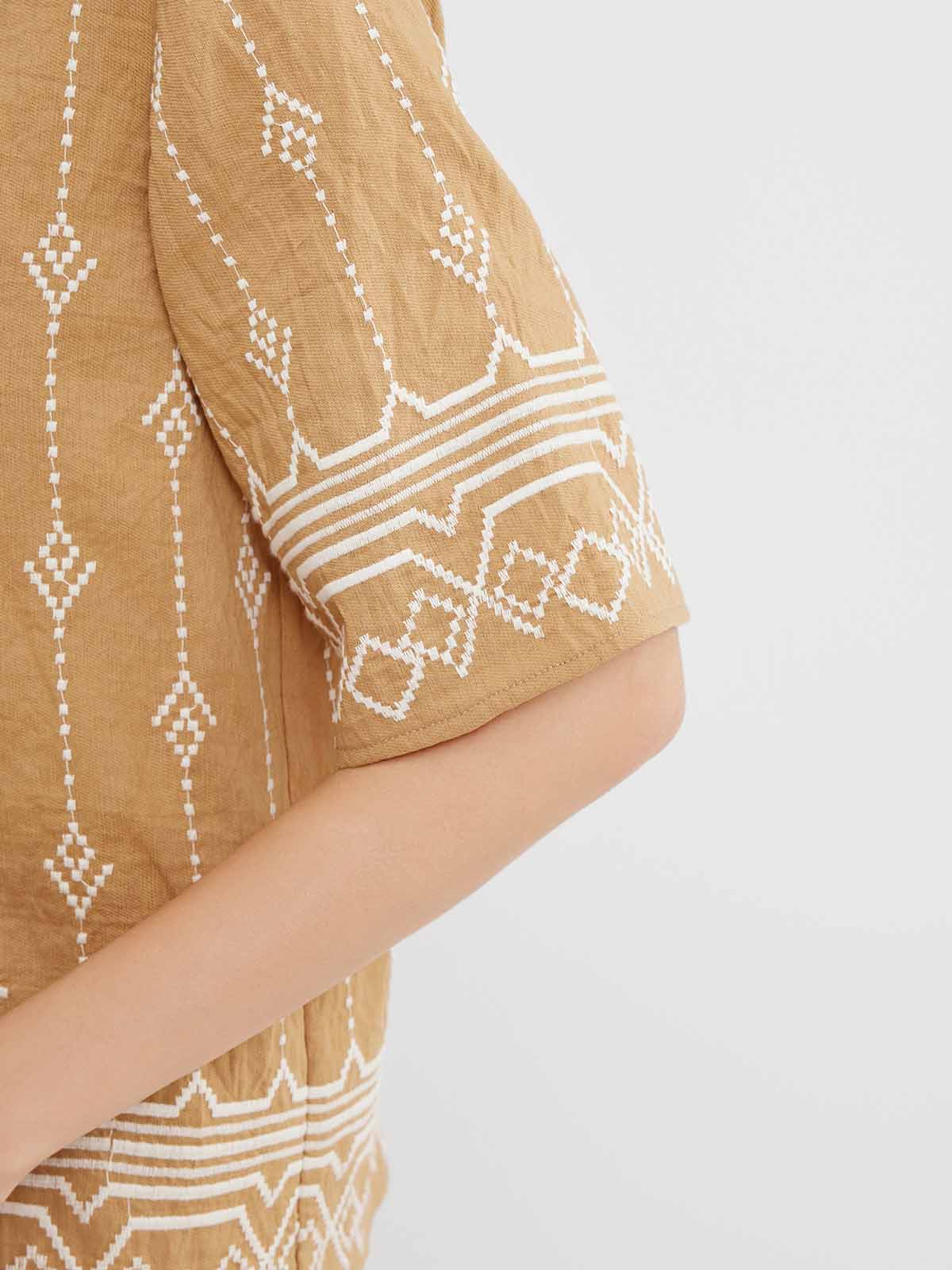 ASOBIO Embroidered Linen Shirt