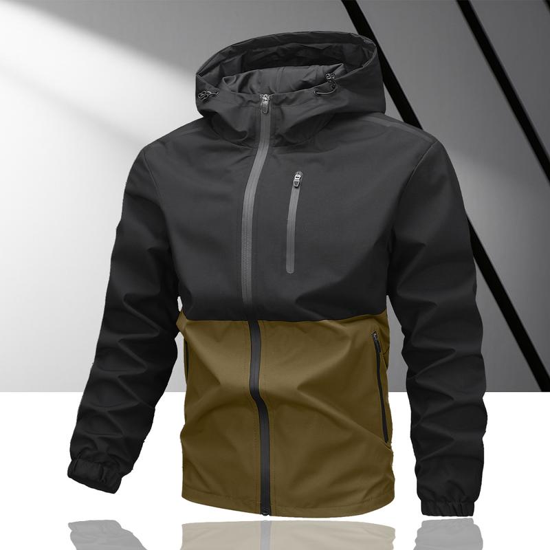 Men's casual waterproof jacket with adjustable hat