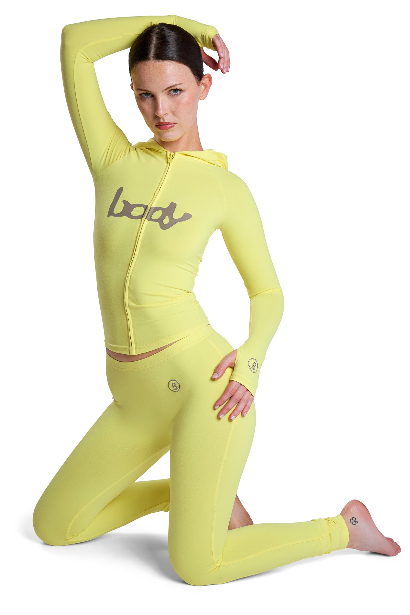 BASICS ULTRA LOW-RISE LEGGINGS 2.0 (CANARY YELLOW/TAUPE)