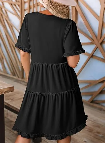 Casual V-Neck Mini Dress (Less than $3 each!)