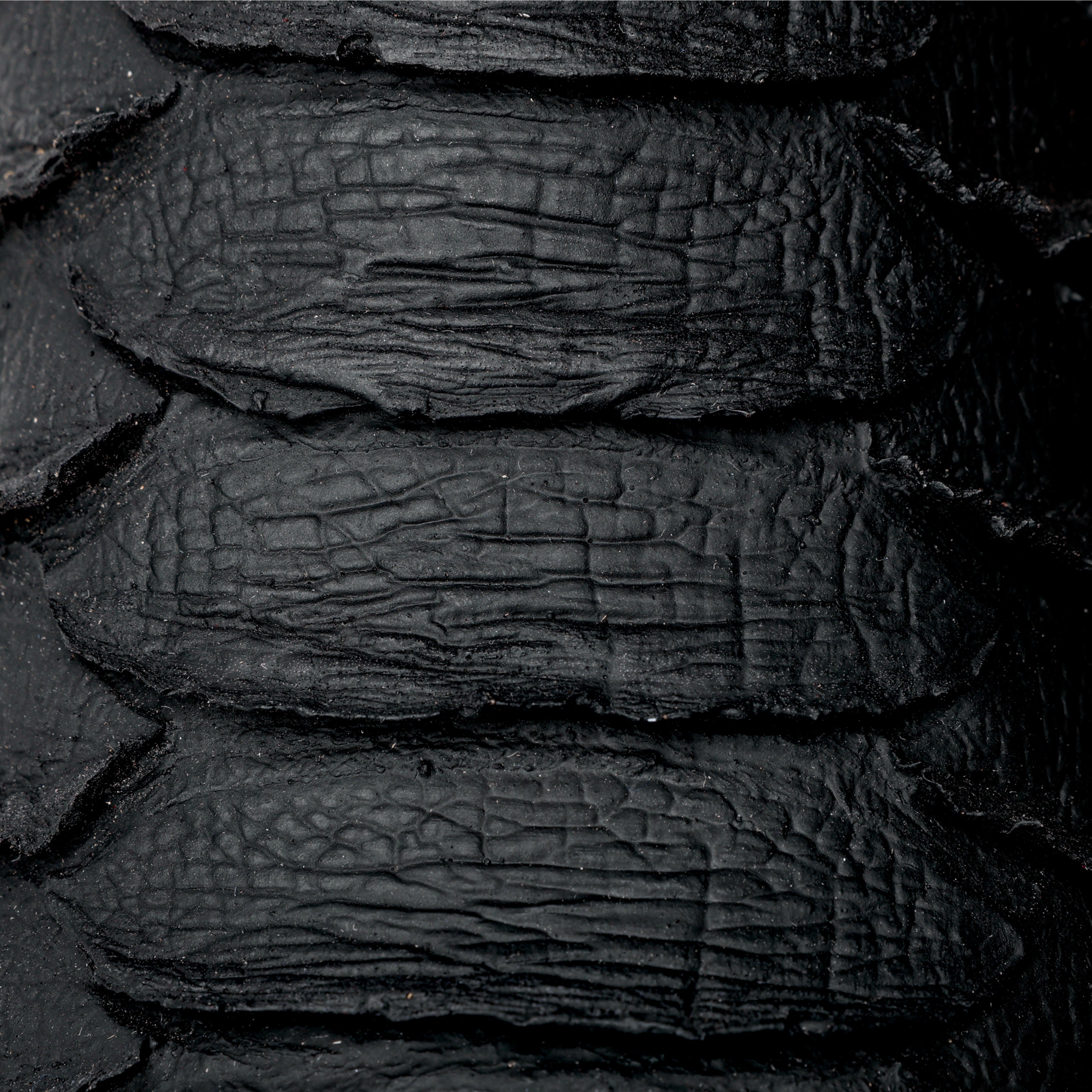 Matte Black Jumbo Python Leather Boots - Square Toe