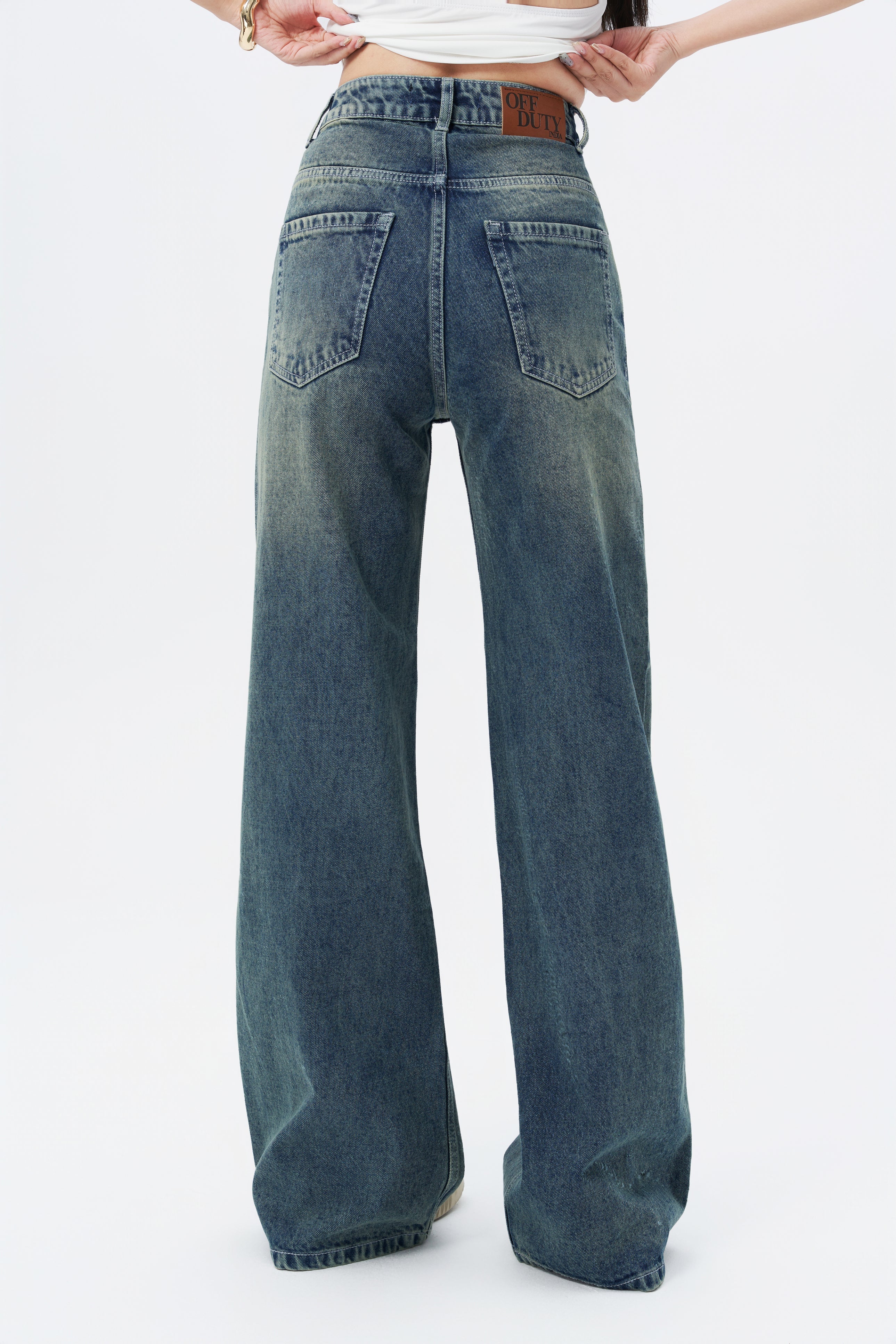 Rust Dusk Fade Wide Leg Jeans