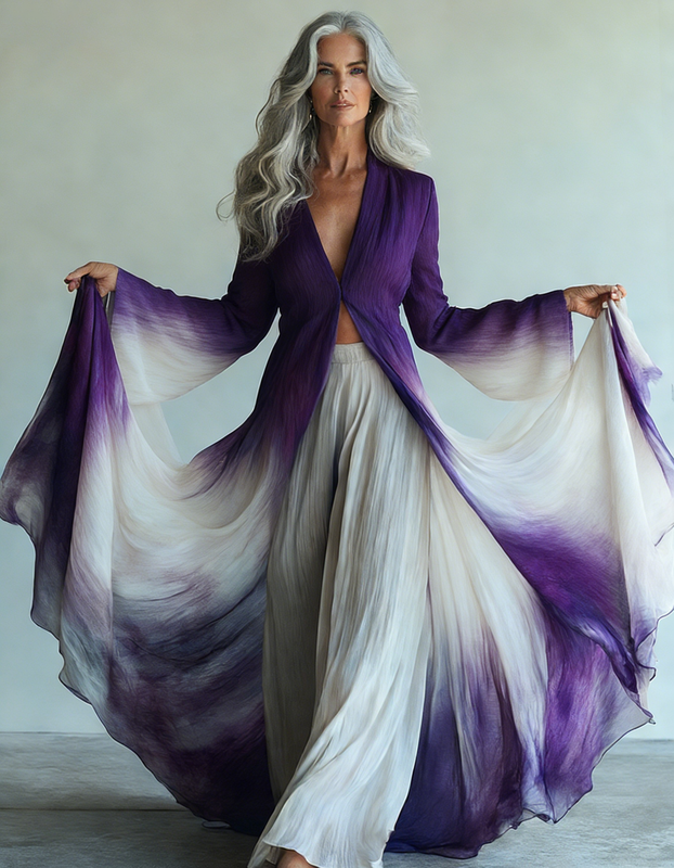 Embroidered Retro Loose Embroidered Printed Contrast Color Dress1594