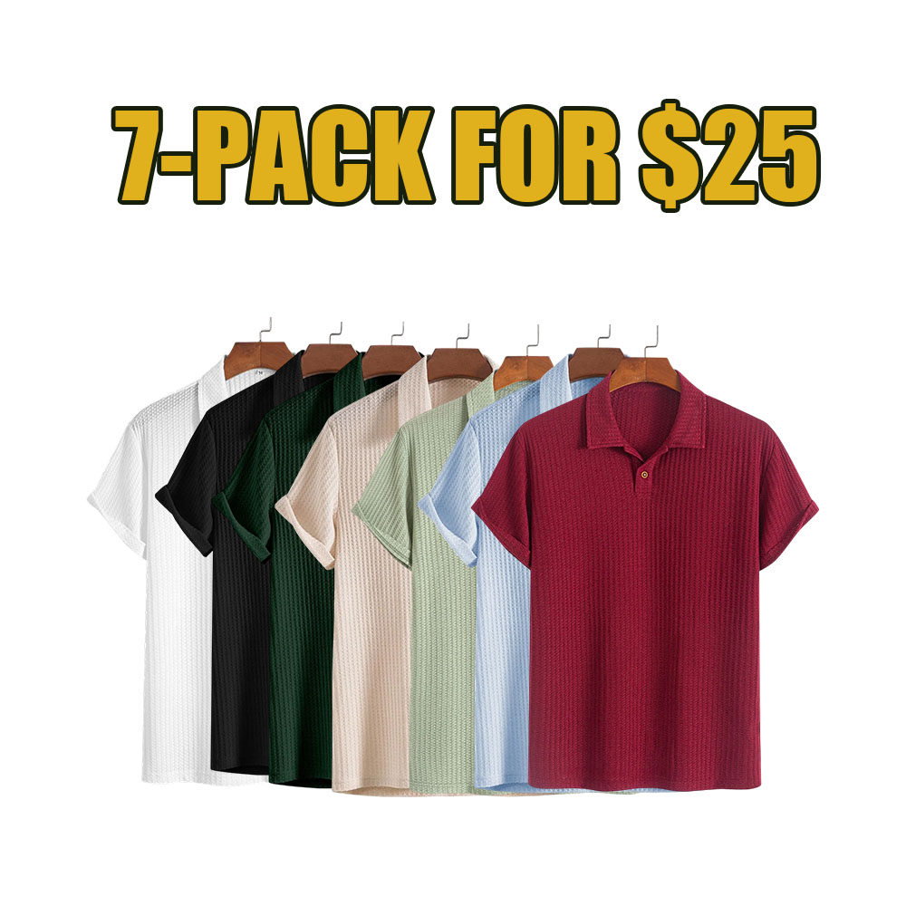 Men's Casual Jacquard Knit Polo Shirt – A Must-Have for Summer