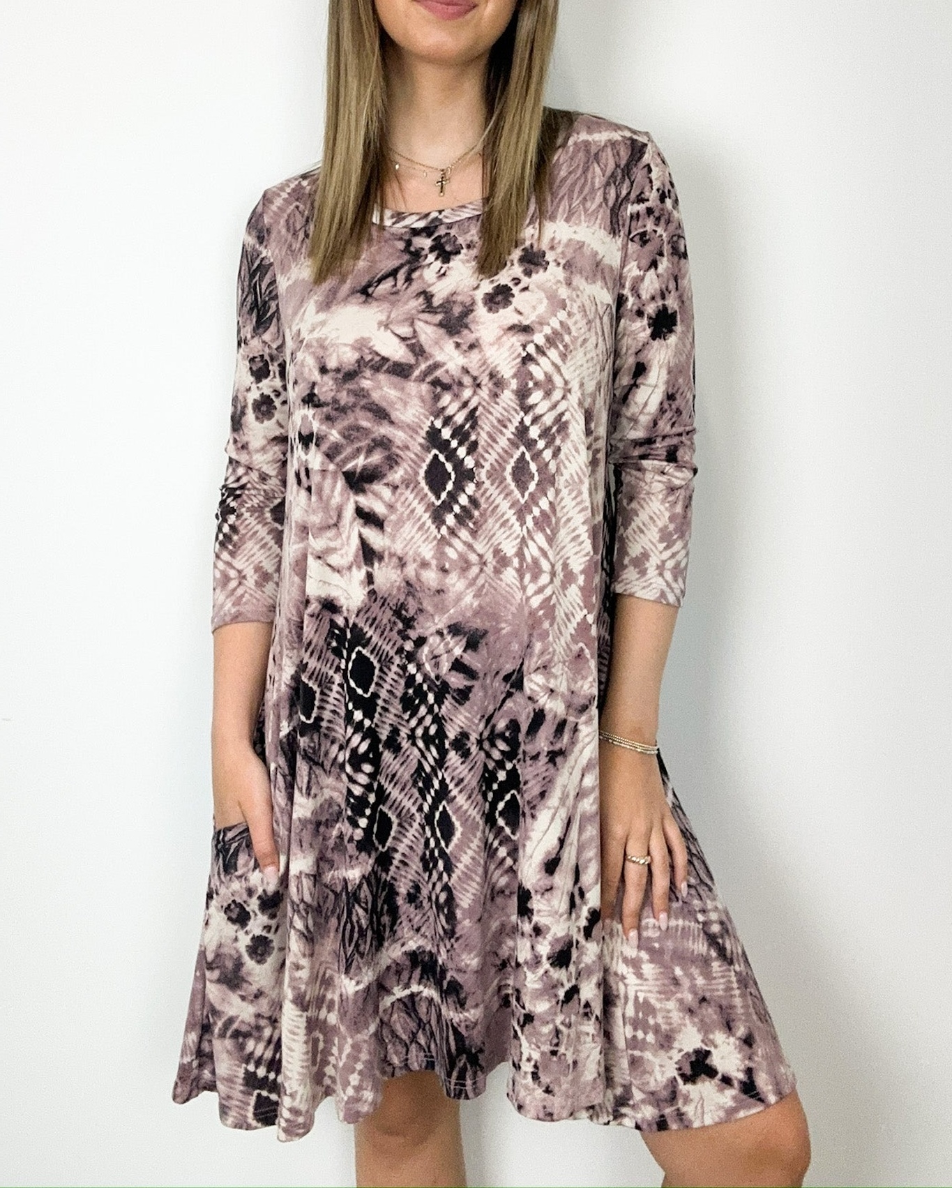 Definite Drama Abstract Print Shift Dress