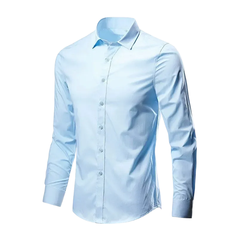 Men'S White Shirt Long Sleeves Free Ironing Business Formal Slim Fit Korean Style Professional Work Men'S White Casual Suit Shirt