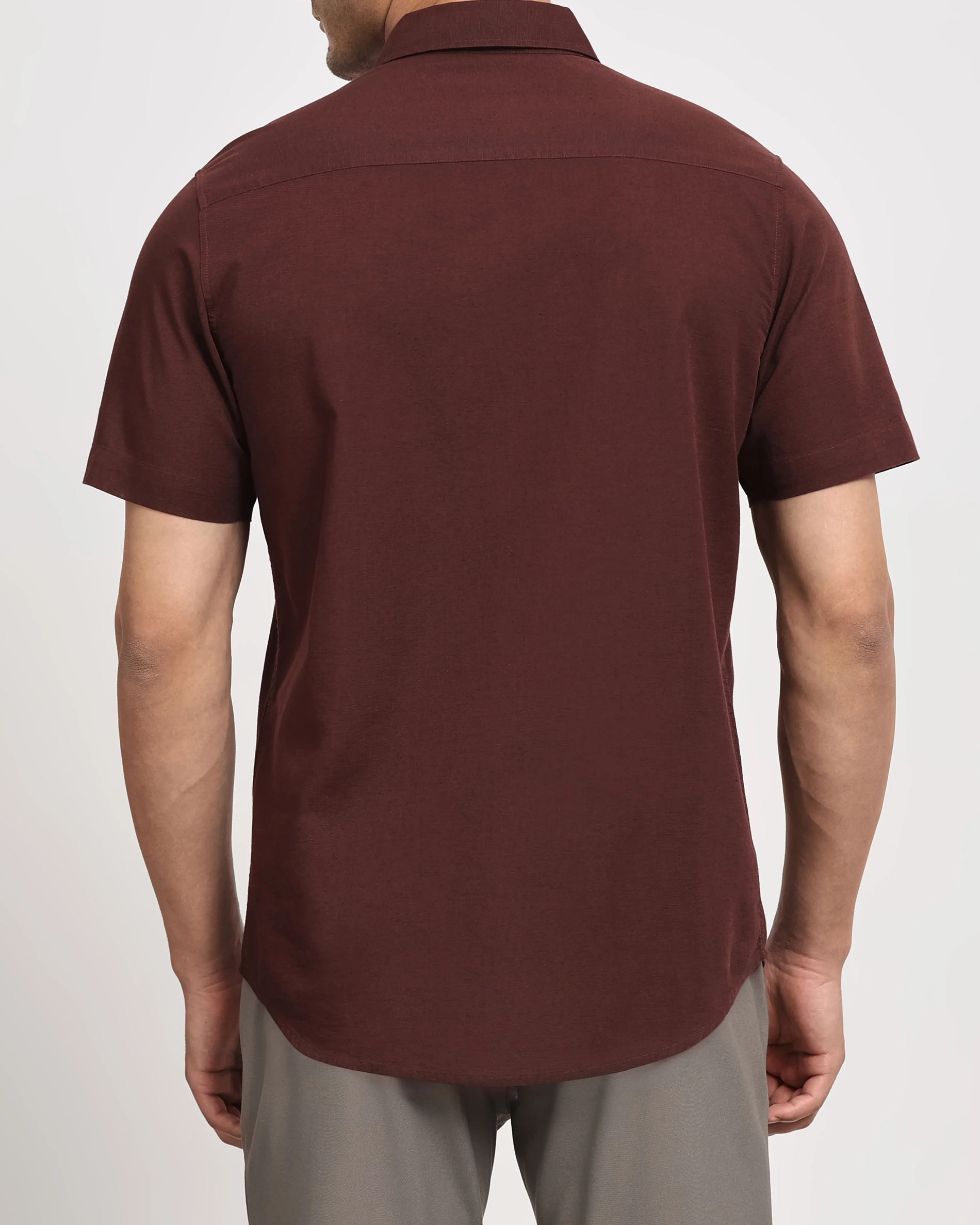 Simple And Soft Slim-Fit Breathable Maroon Shirt