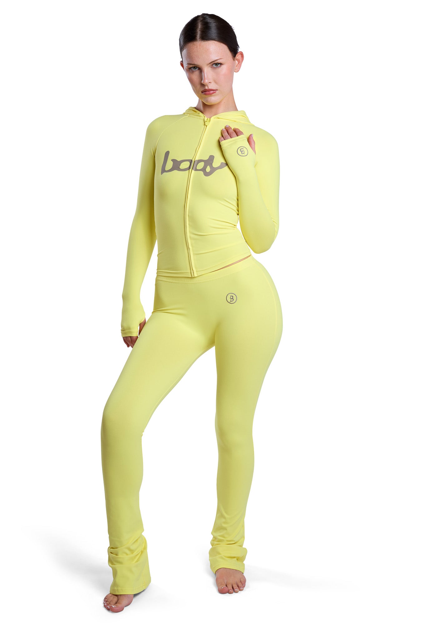 BASICS ULTRA LOW-RISE LEGGINGS 2.0 (CANARY YELLOW/TAUPE)