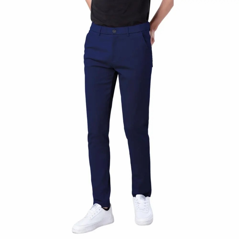 Men's Skinny Khaki Pants Tapered Casual Trousers Menswear
