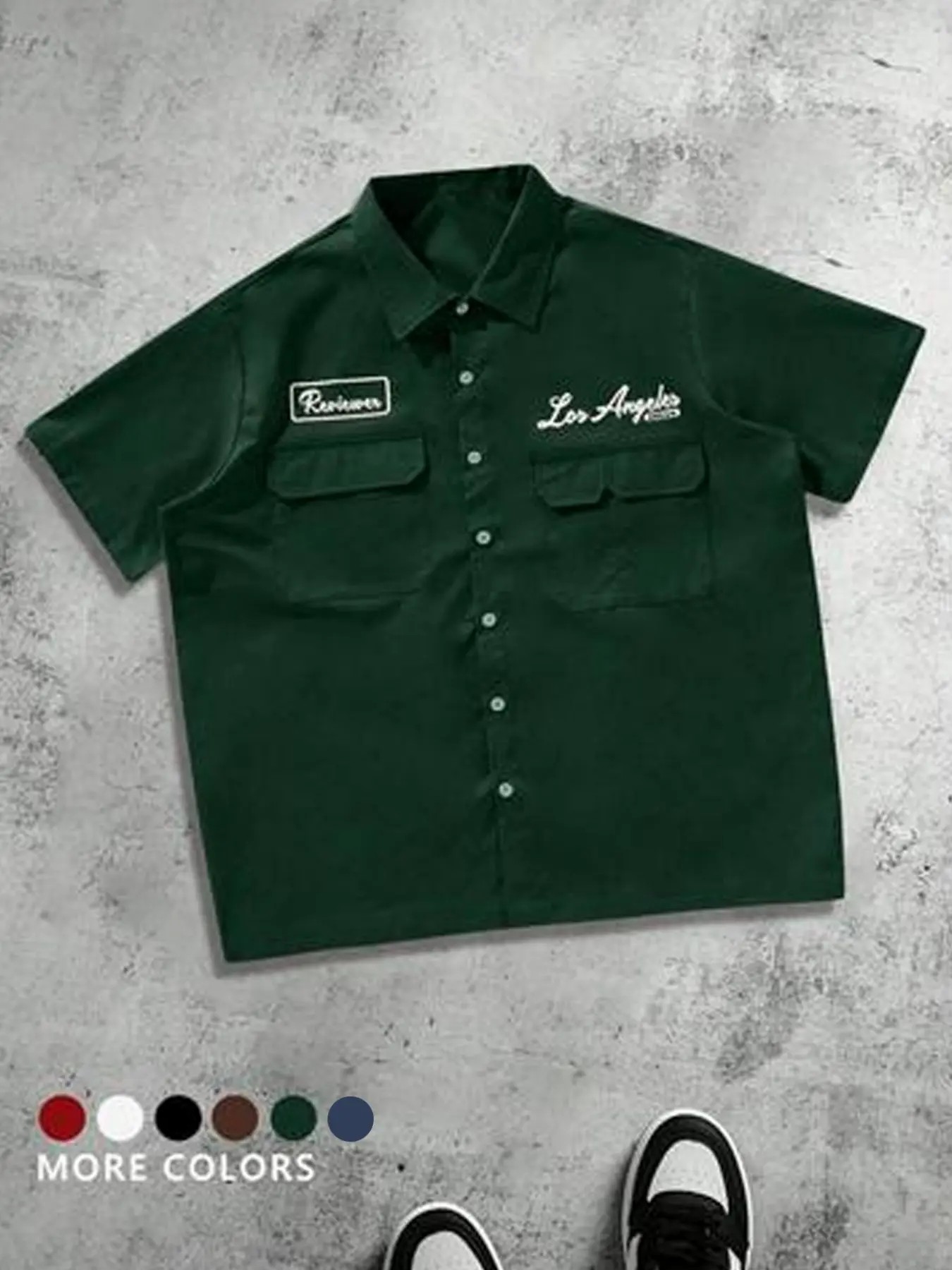 Men's Plus Size Casual Loose Fit Work Shirt