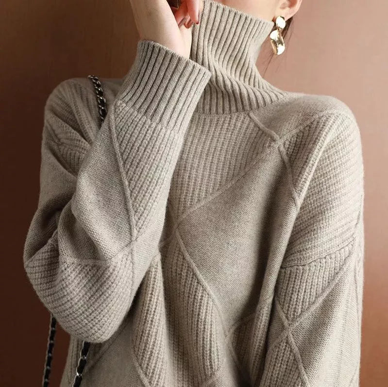 CASHMERE TURTLENECK SWEATER CARDIGAN