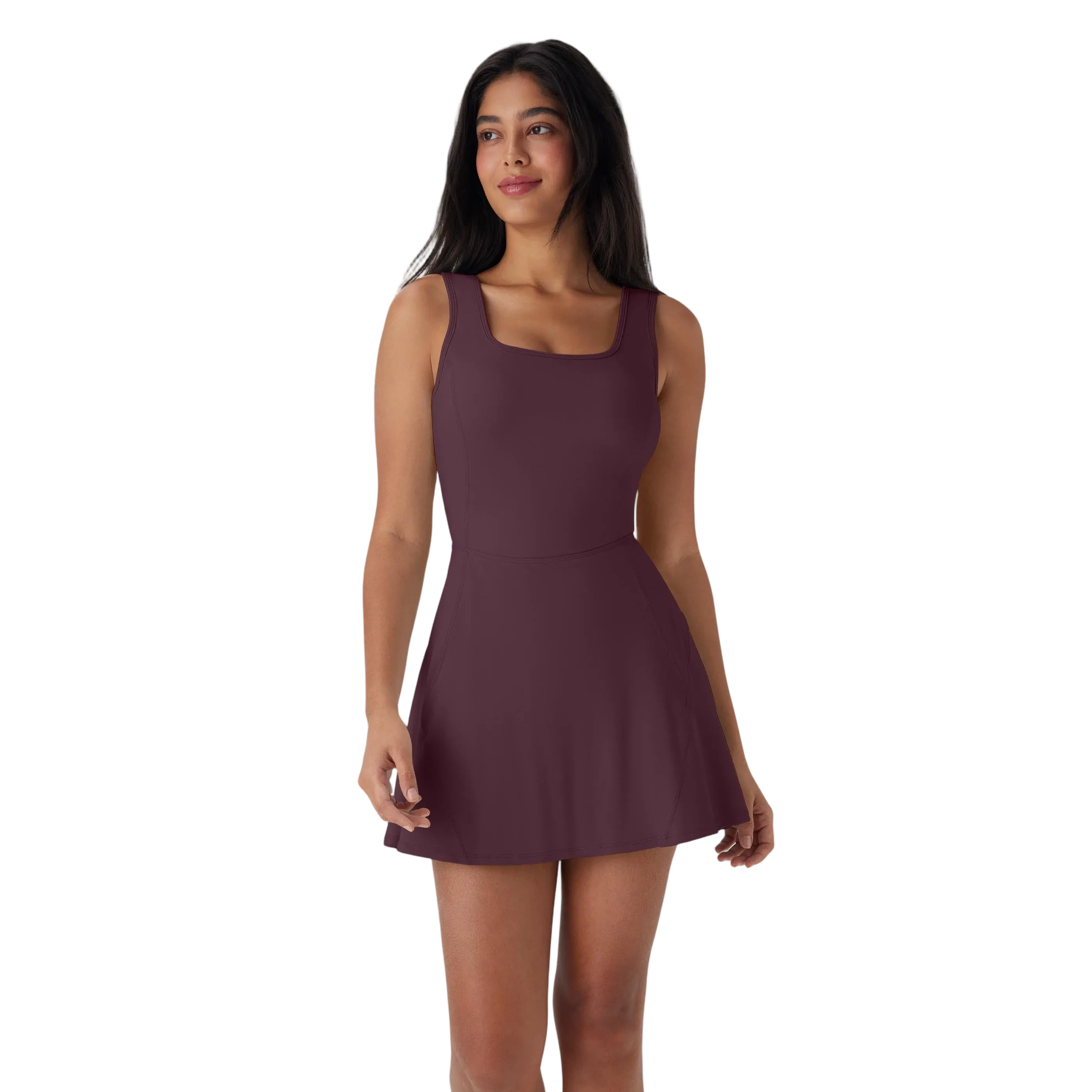 2-in-1 Backless Active Mini Dress with Built-In Shorts & Pockets (Easy Bathroom Access)